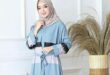 6 Inspirasi Padu Padan Gamis Kombinasi Warna Biru